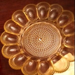 3 Vintage deviled egg plates